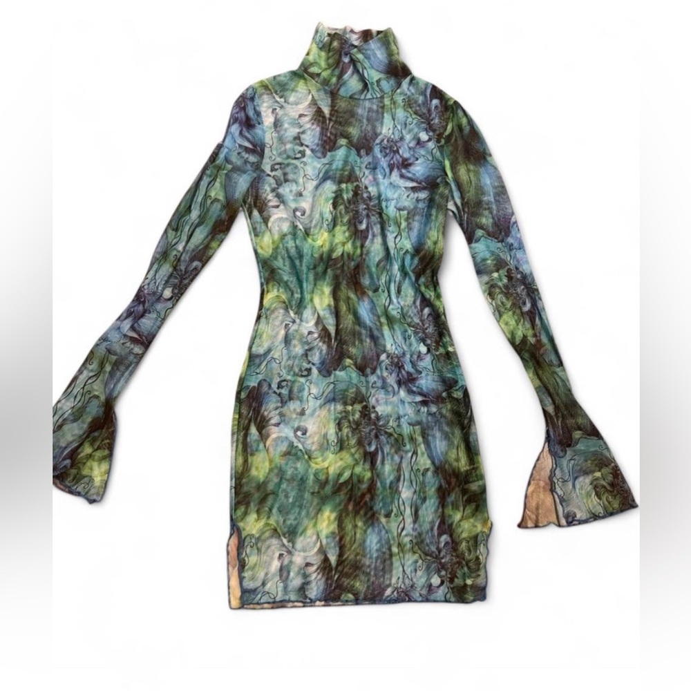 Elegant Multicolor Patterned Dress